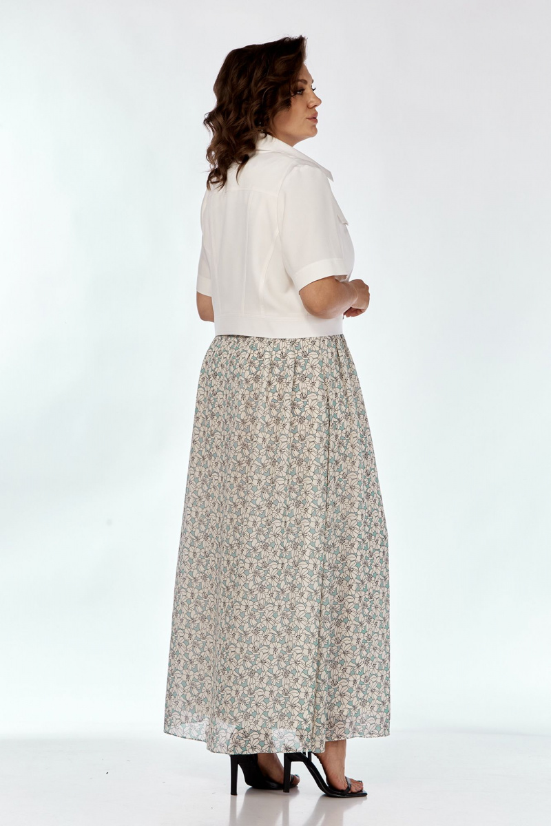Плательный комплект Liona Style 908 молочный-лазурь