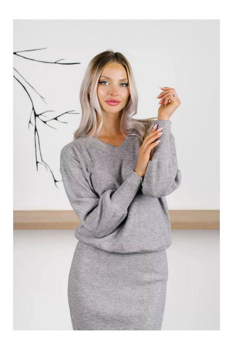 Юбочный костюм MONA STYLE FASHION&DESIGN 19089/2 серый
