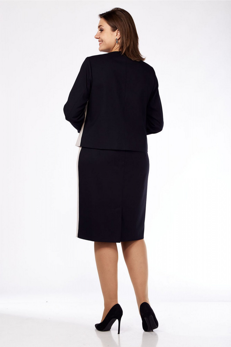 Юбочный костюм Lady Style Classic 2737 черный_бежевый