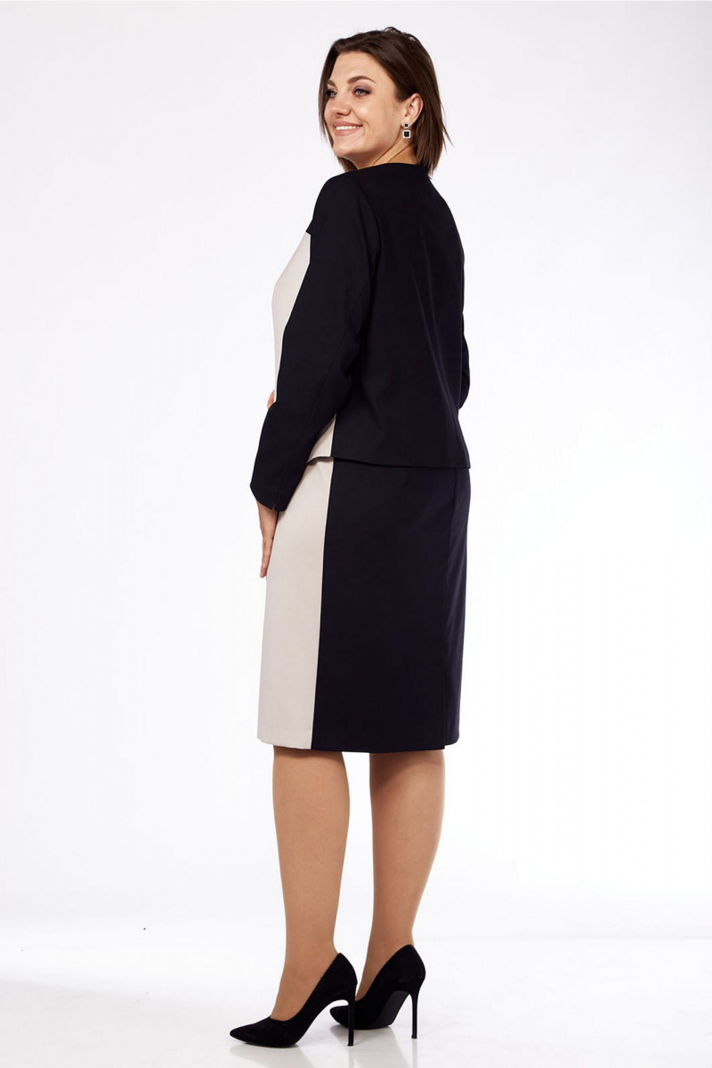 Юбочный костюм Lady Style Classic 2737 черный_бежевый