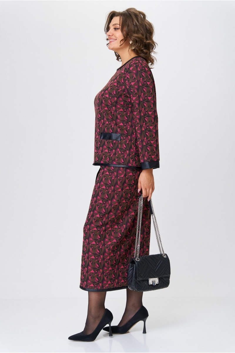Юбочный комплект Michel chic 1394 шоколад+фуксия