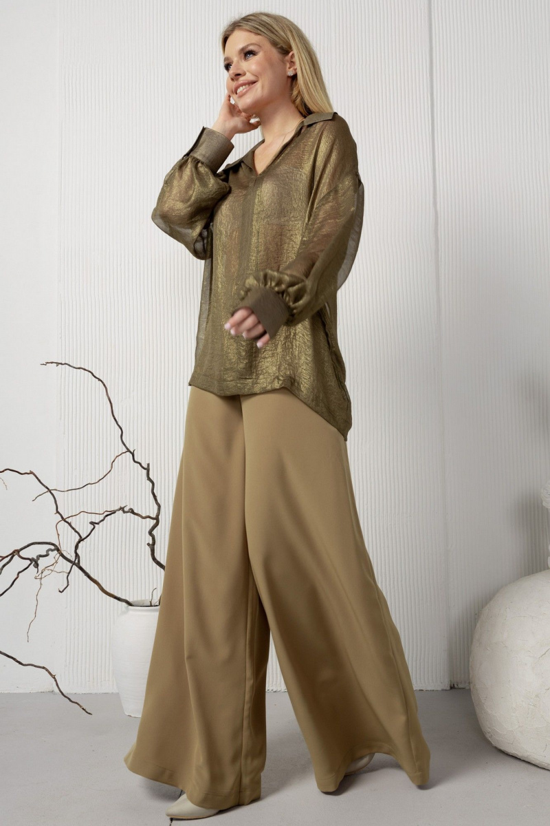 Блузы AMORI 6451 хакки_с_блеском
