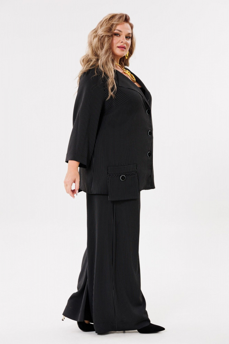 Брючный костюм Michel chic 1386/1 черный,полоска