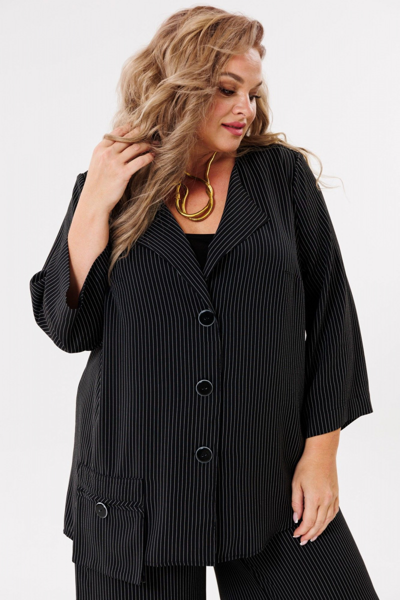 Брючный костюм Michel chic 1386/1 черный,полоска