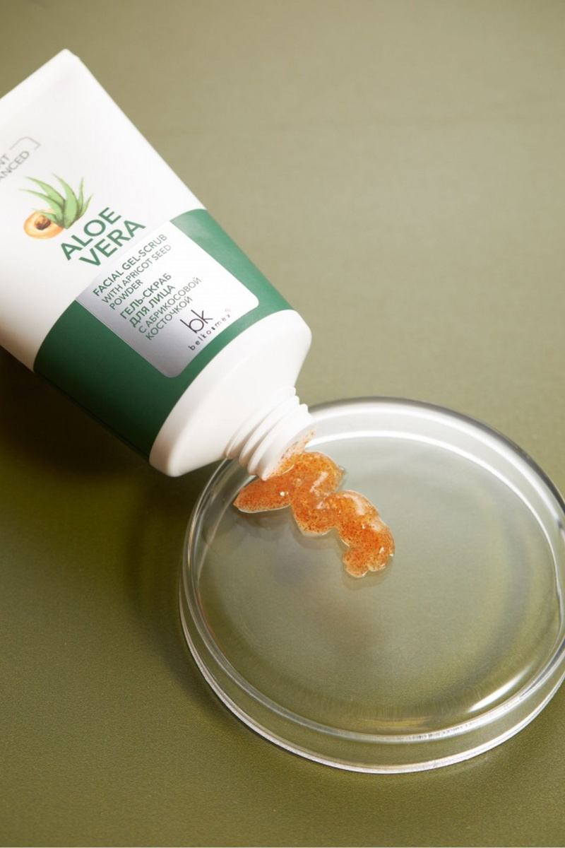 Пилинги и скрабы Belkosmex Plant Advanced Aloe Vera Гель-скраб для лица c абрикосовой косточкой