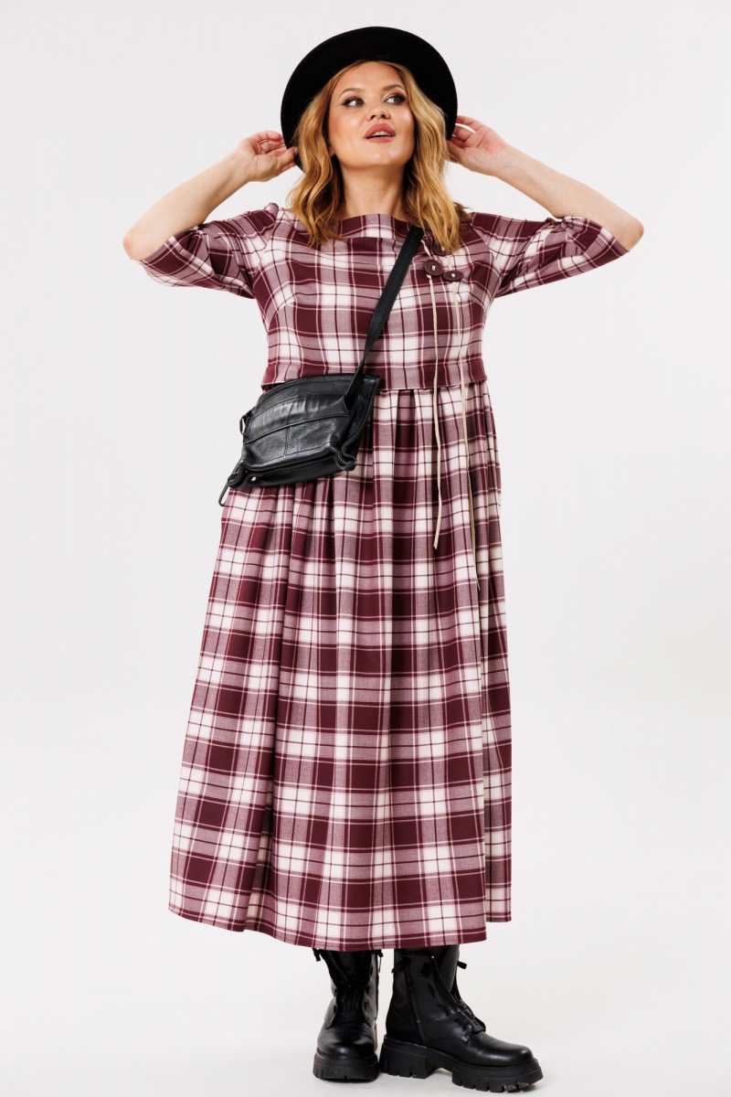 Платья Michel chic 2132/1 бордо,клетка