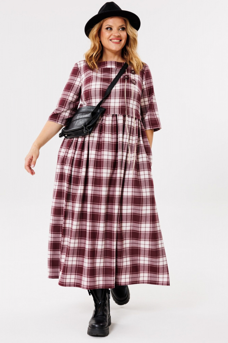 Платья Michel chic 2132/1 бордо,клетка