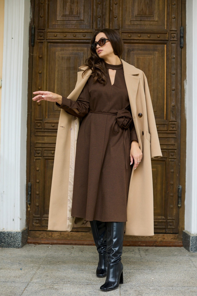 Женское пальто Mislana 8552 бежевый