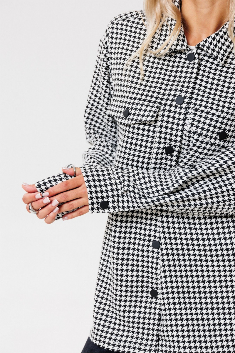 Рубашки PRATA wear S022 черно-белый