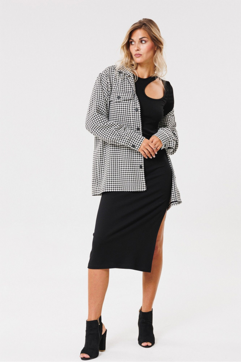 Рубашки PRATA wear S022 черно-белый