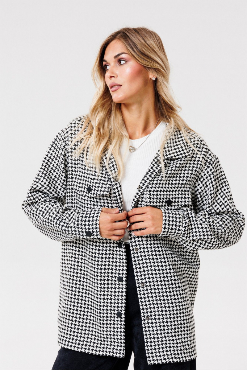 Рубашки PRATA wear S022 черно-белый