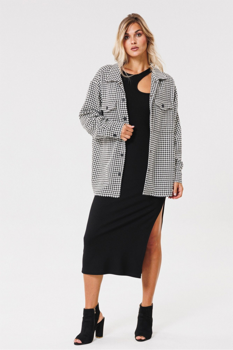 Рубашки PRATA wear S022 черно-белый