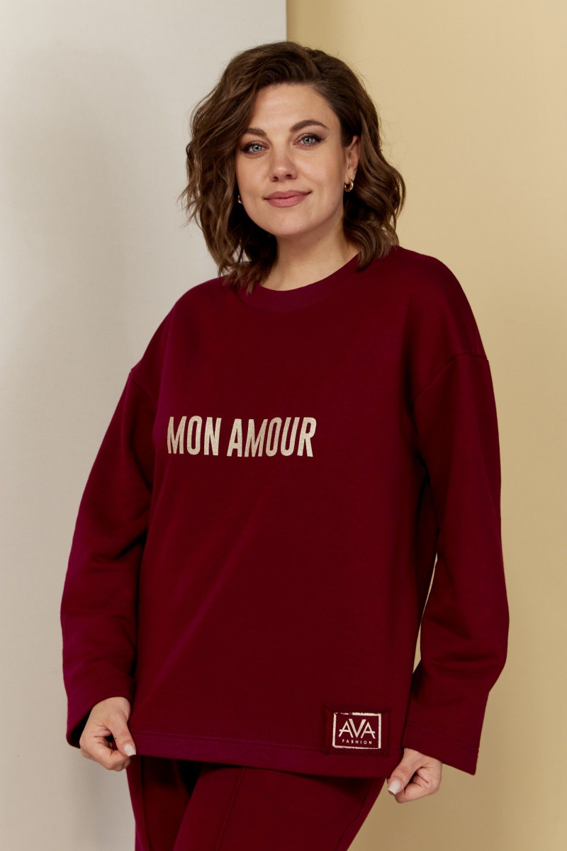 Брючный комплект AVA fashion М-040.01 бордовый