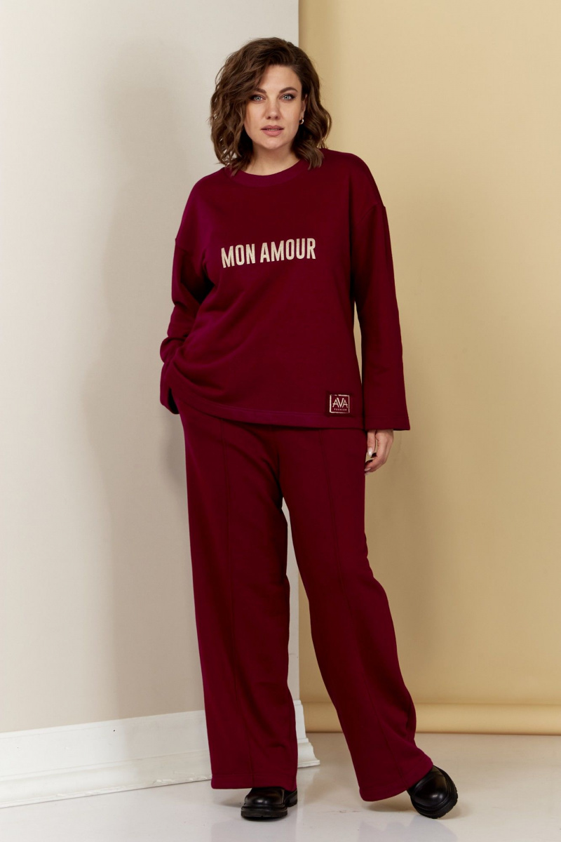 Брючный комплект AVA fashion М-040.01 бордовый