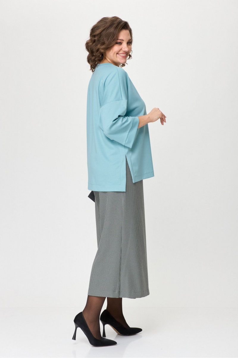 Брючный комплект Michel chic 1362/1 голубой,клетка
