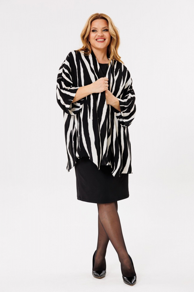 Плательный комплект Michel chic 1398 черный,зебра