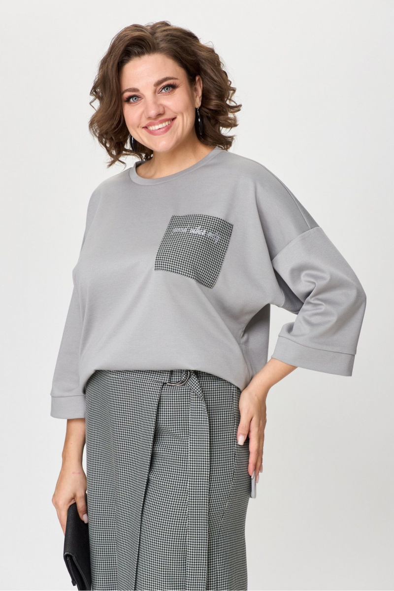Брючный комплект Michel chic 1362/1 серый,клетка