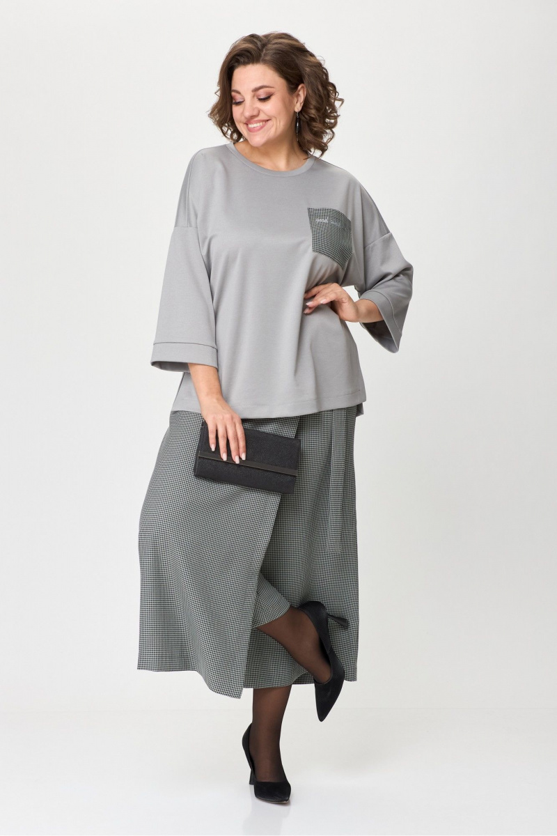 Брючный комплект Michel chic 1362/1 серый,клетка