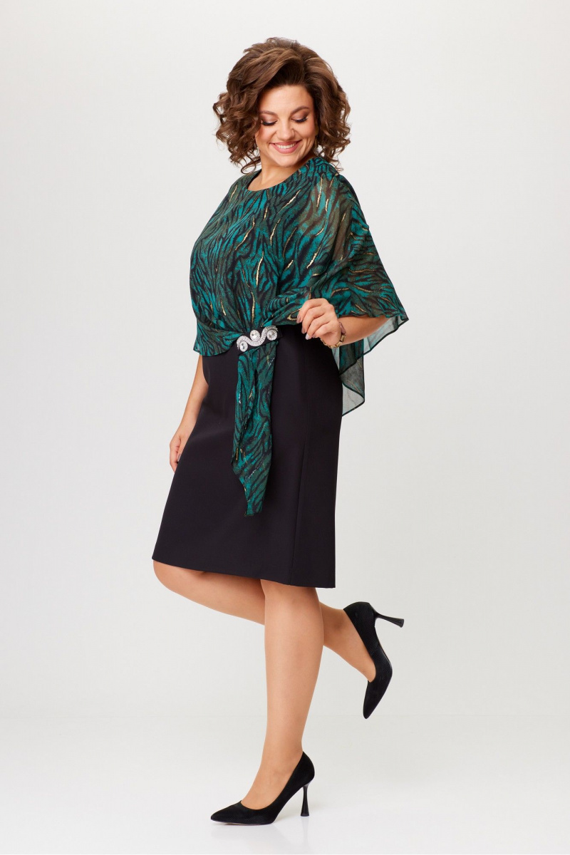 Платья Moda Versal П2481 черный+зеленый