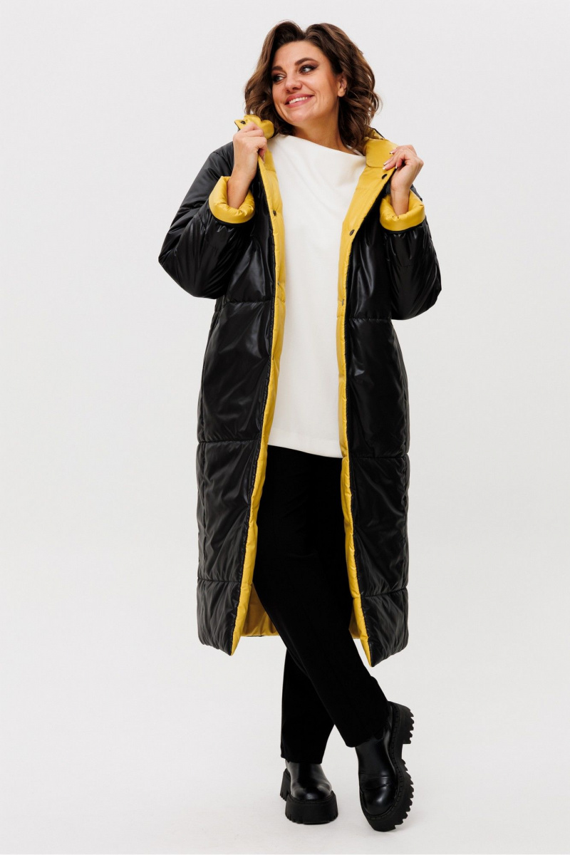 Женское пальто Rumoda 2236 желтый-черный