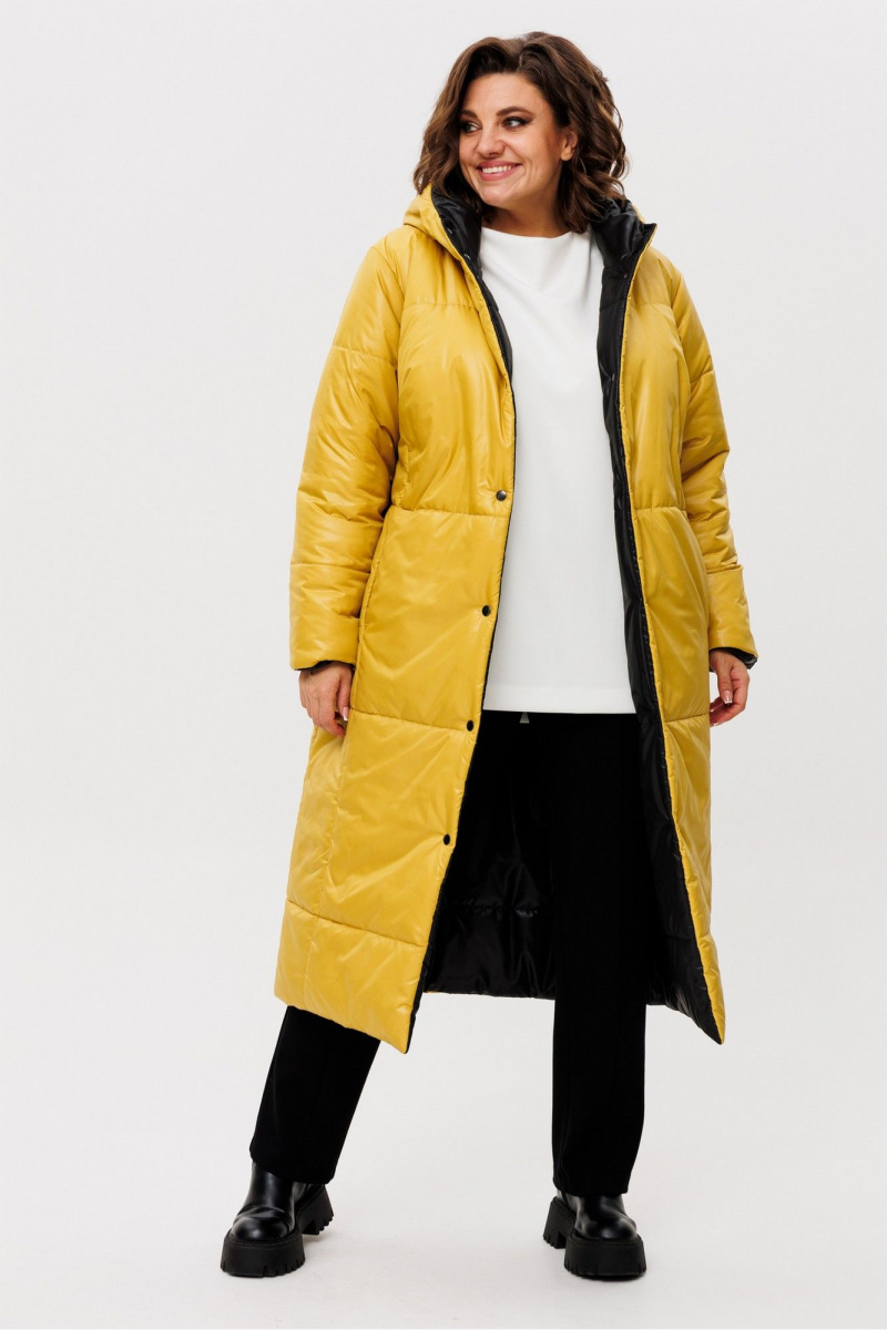 Женское пальто Rumoda 2236 желтый-черный