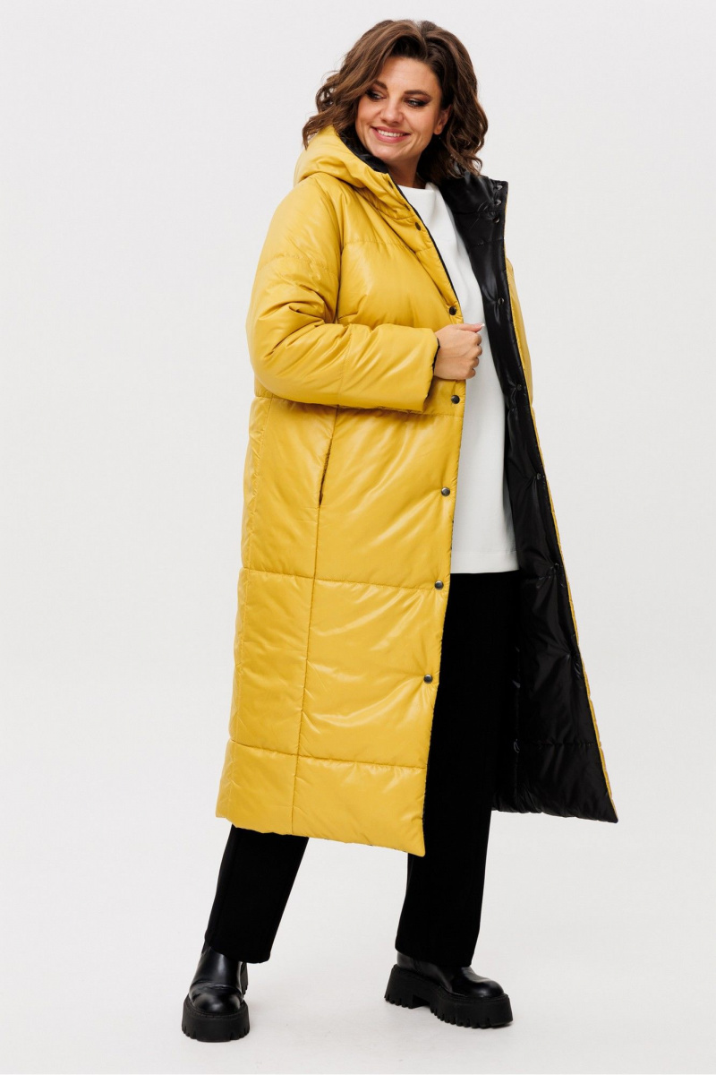 Женское пальто Rumoda 2236 желтый-черный