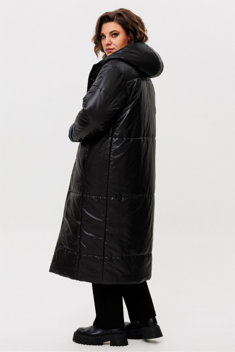 Женское пальто Rumoda 2236 зеленый-черный