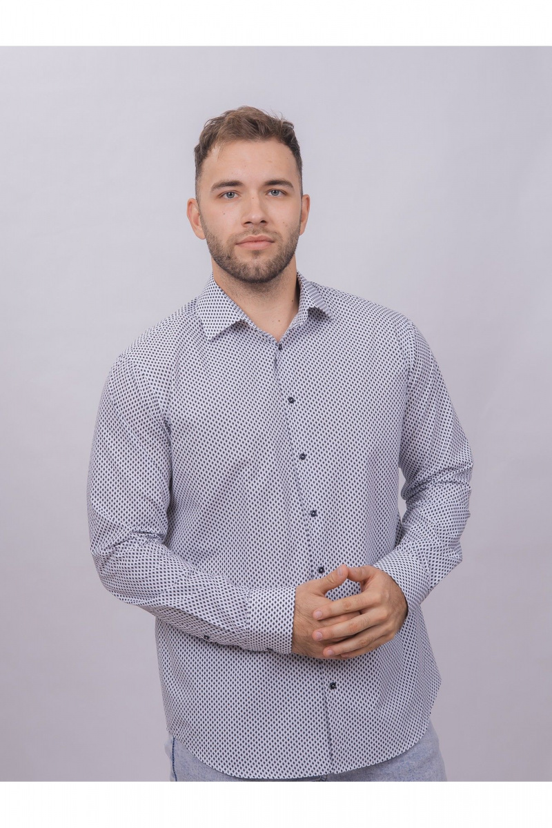Рубашки с длинным рукавом Nadex 01-088812/501-24 бело-темно-синий