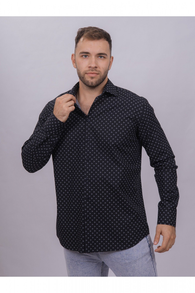 Рубашки с длинным рукавом Nadex 01-094811/501-24 темно-синий-белый