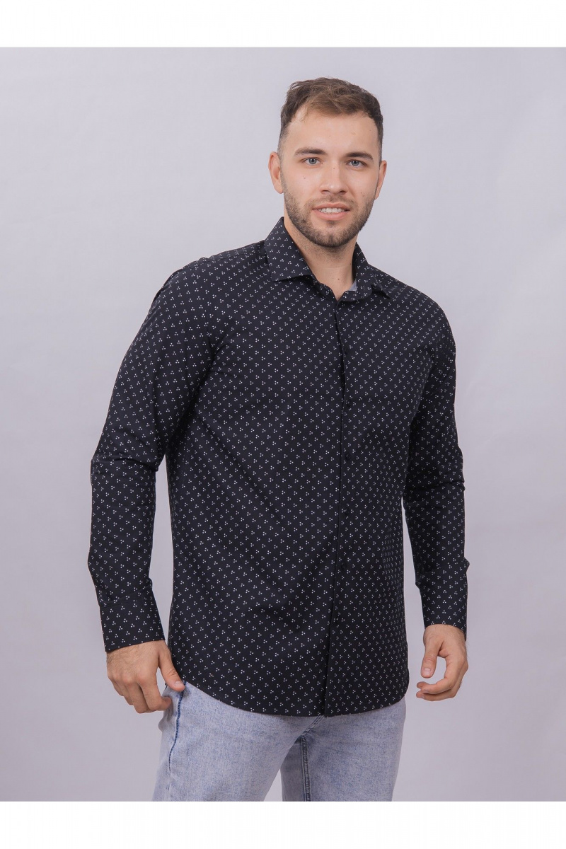 Рубашки с длинным рукавом Nadex 01-094811/501-24 темно-синий-белый