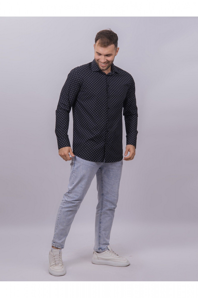 Рубашки с длинным рукавом Nadex 01-094811/501-24 темно-синий-белый