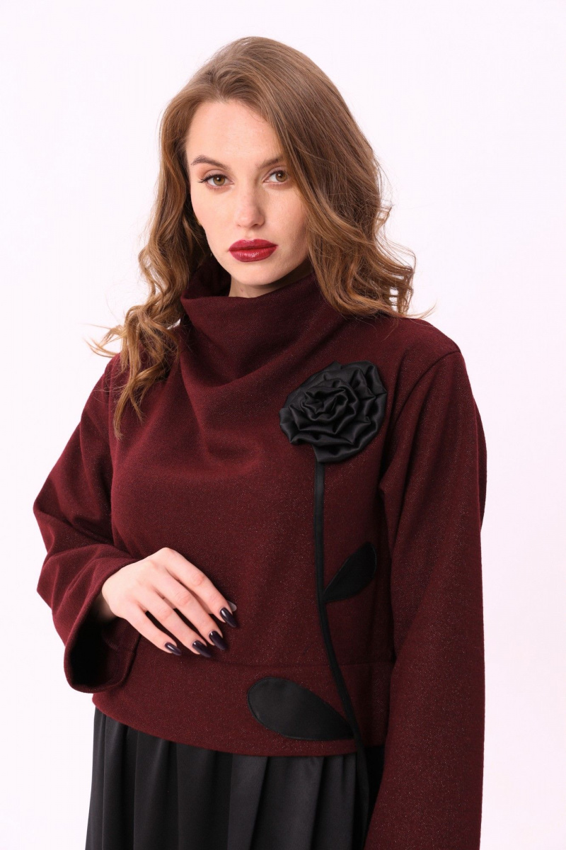 Платья NikVa 924-1 бордо+чёрный