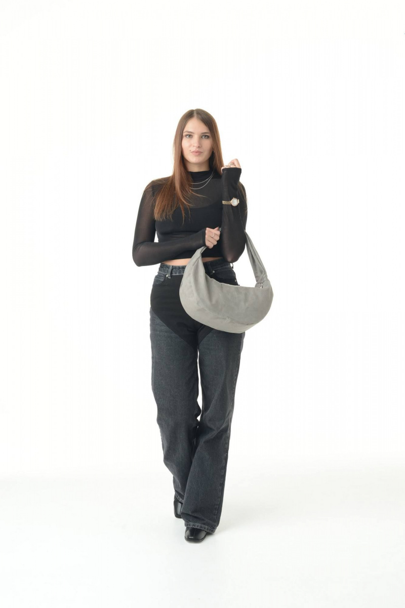 Женская сумка MT.Style HOBO grey-velour