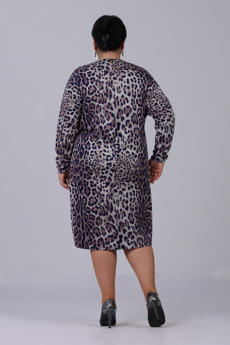 Платья Полинушка 667/1 синий_леопард