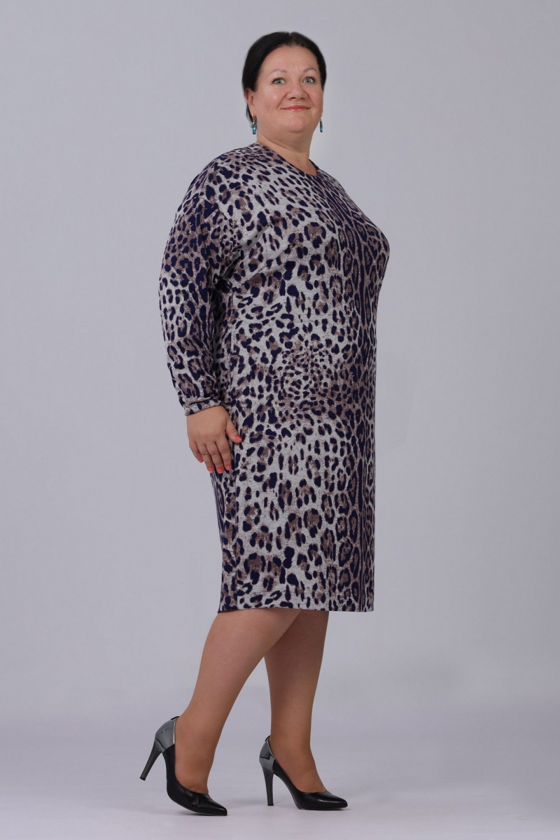 Платья Полинушка 667/1 синий_леопард