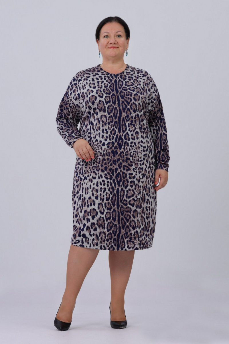Платья Полинушка 667/1 синий_леопард
