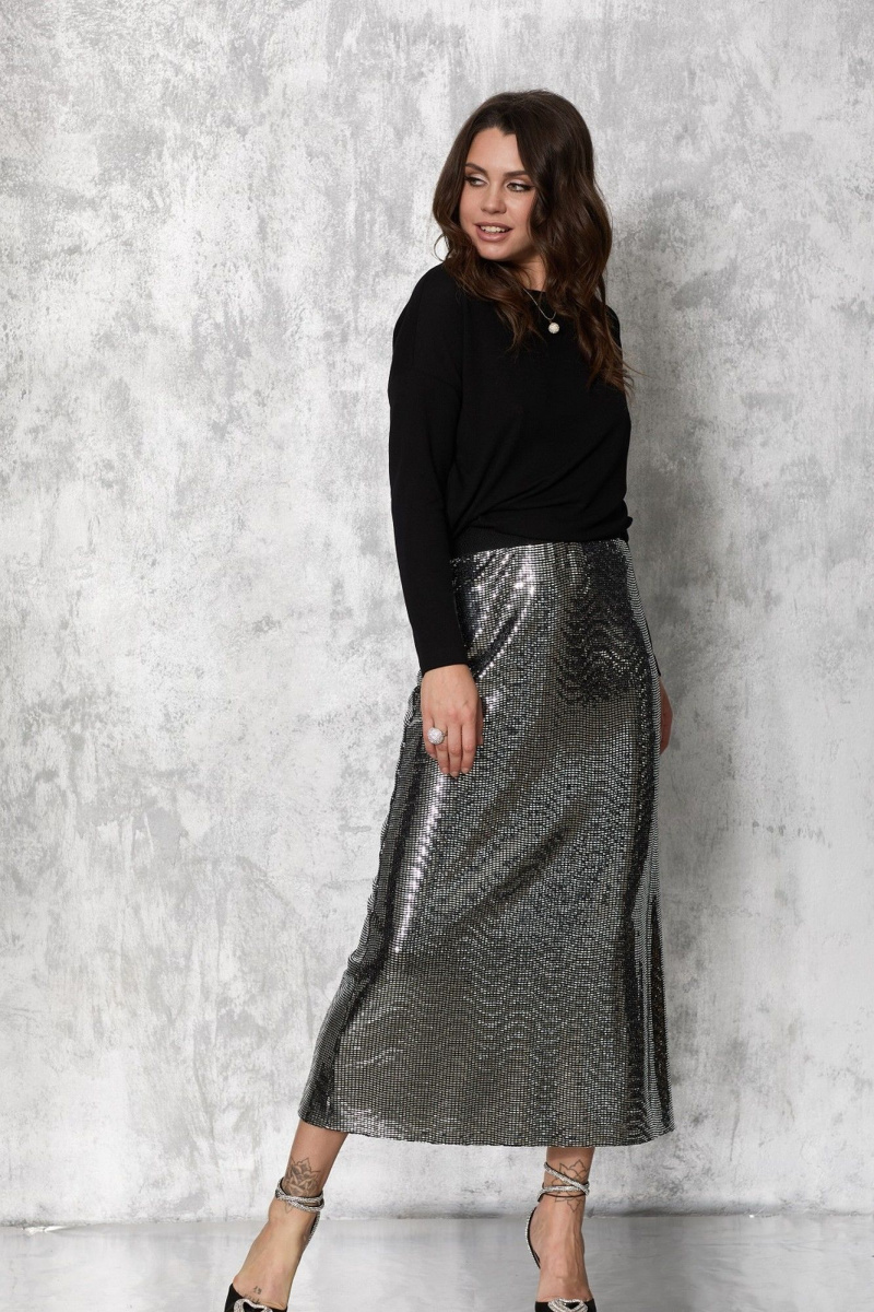 Юбки MG Wear 3112 серебристая_пайетка