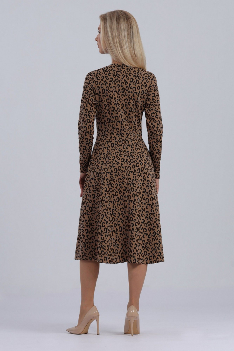 Платья Полинушка 755н леопард_на_бежевом