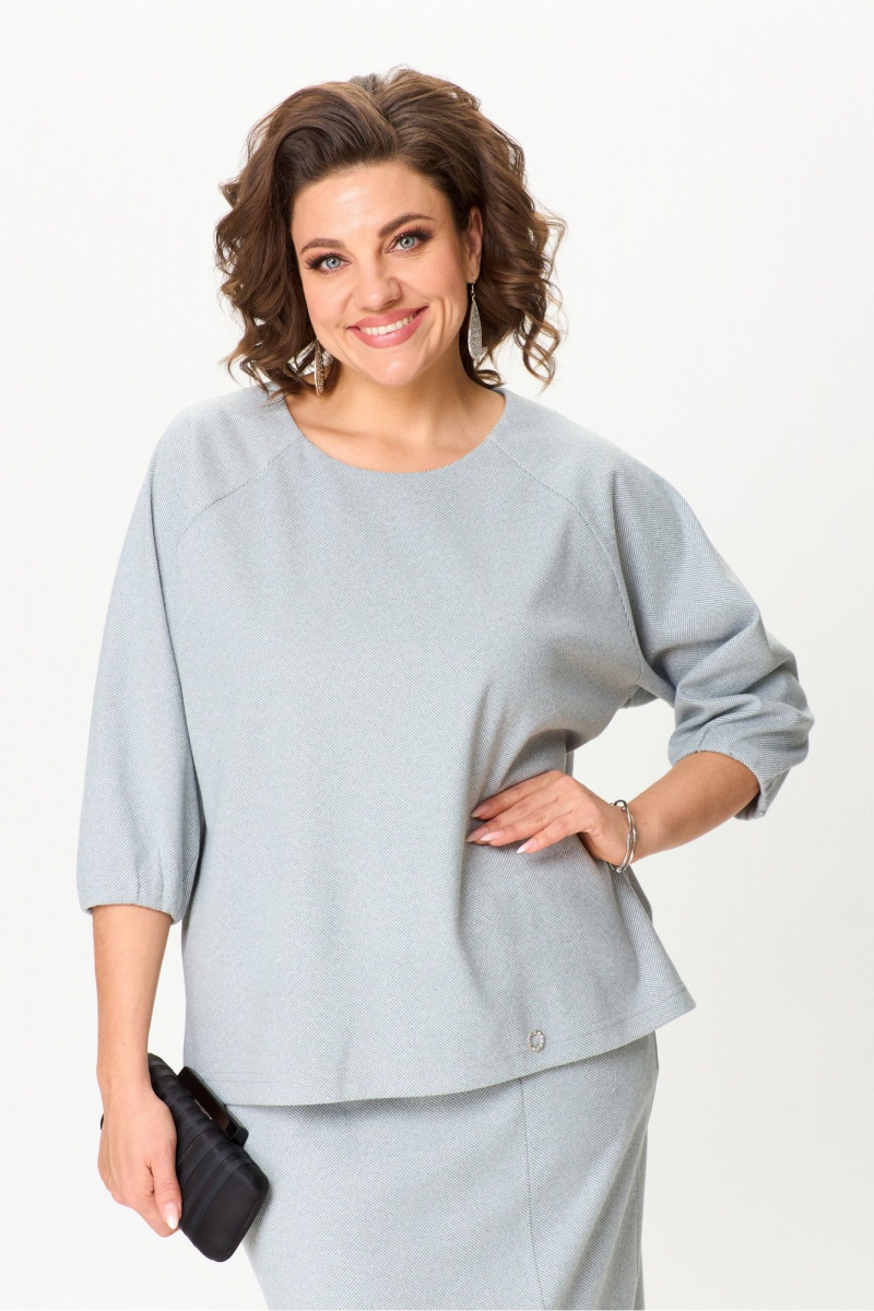 Юбочный комплект Michel chic 1399 зеленый,полоска