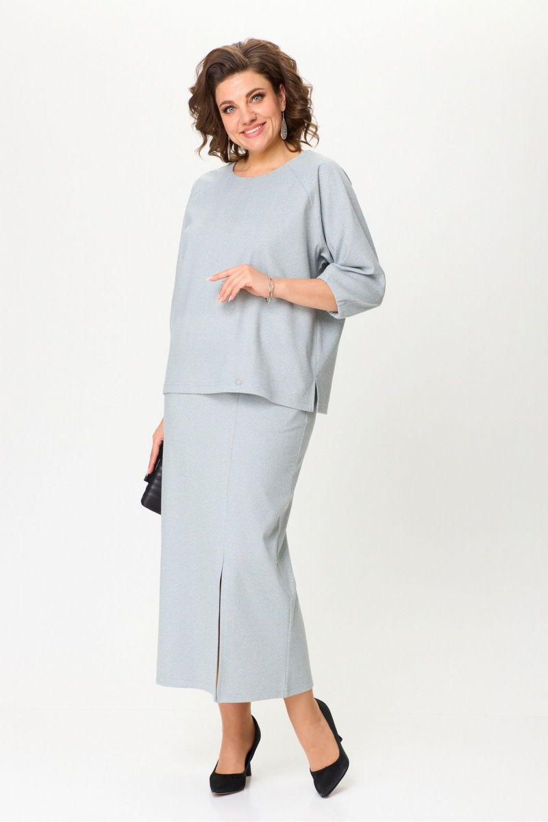 Юбочный комплект Michel chic 1399 зеленый,полоска