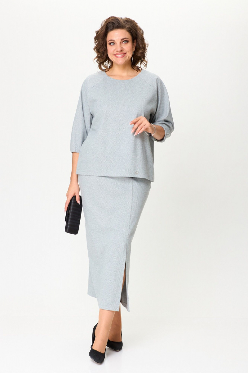 Юбочный комплект Michel chic 1399 зеленый,полоска
