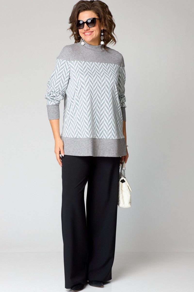 Джемперы EVA GRANT 7069А серый_принт