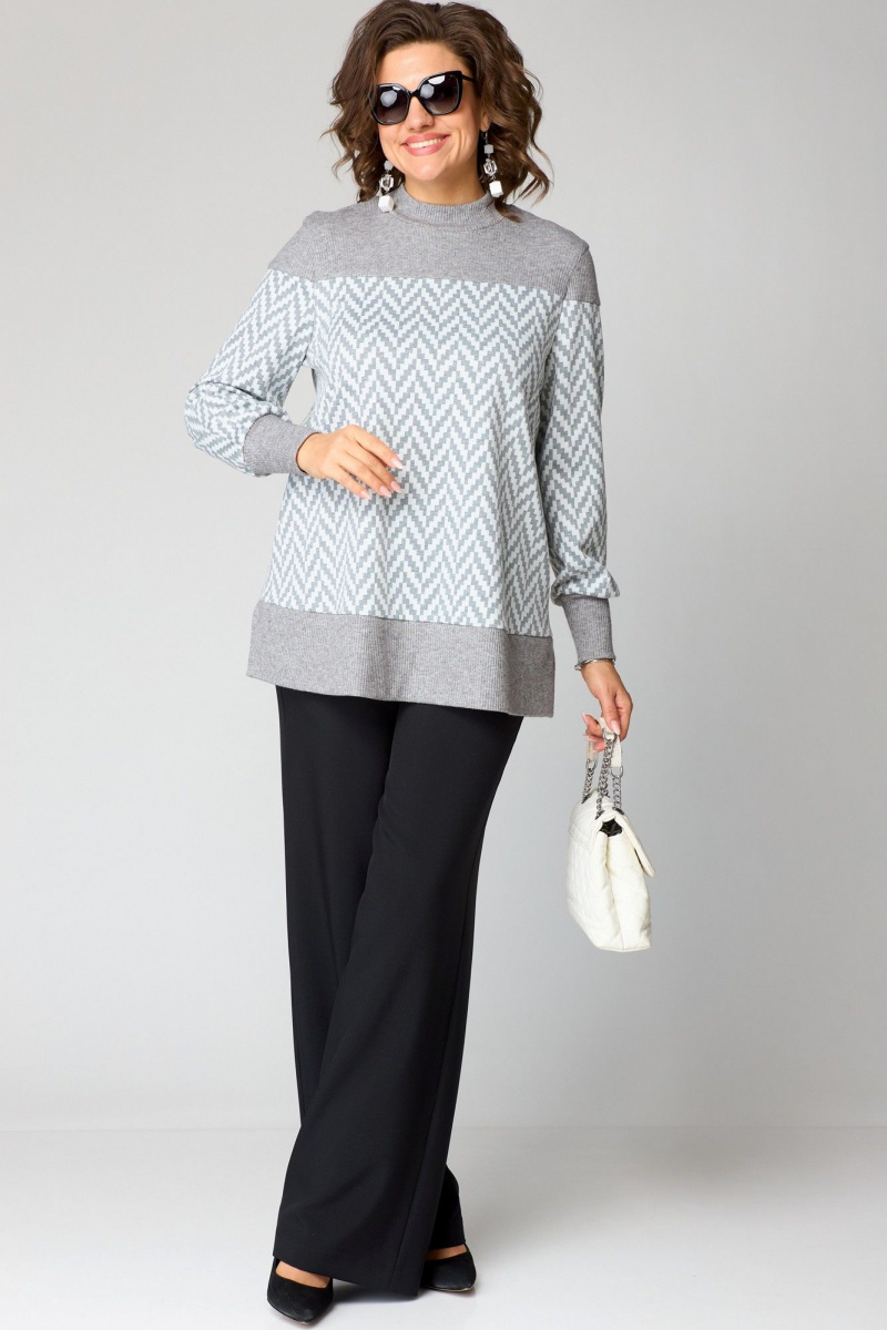 Джемперы EVA GRANT 7069А серый_принт