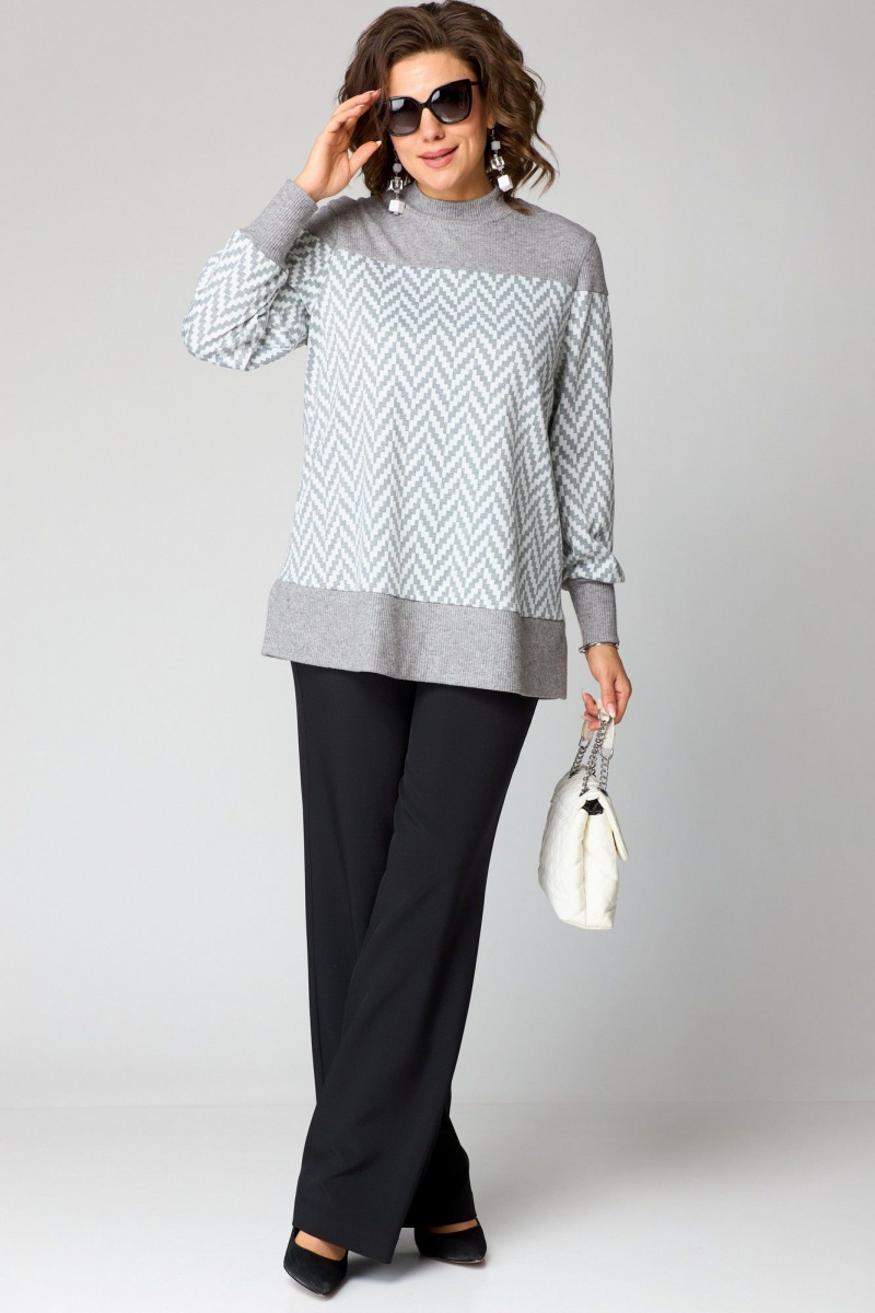 Джемперы EVA GRANT 7069А серый_принт