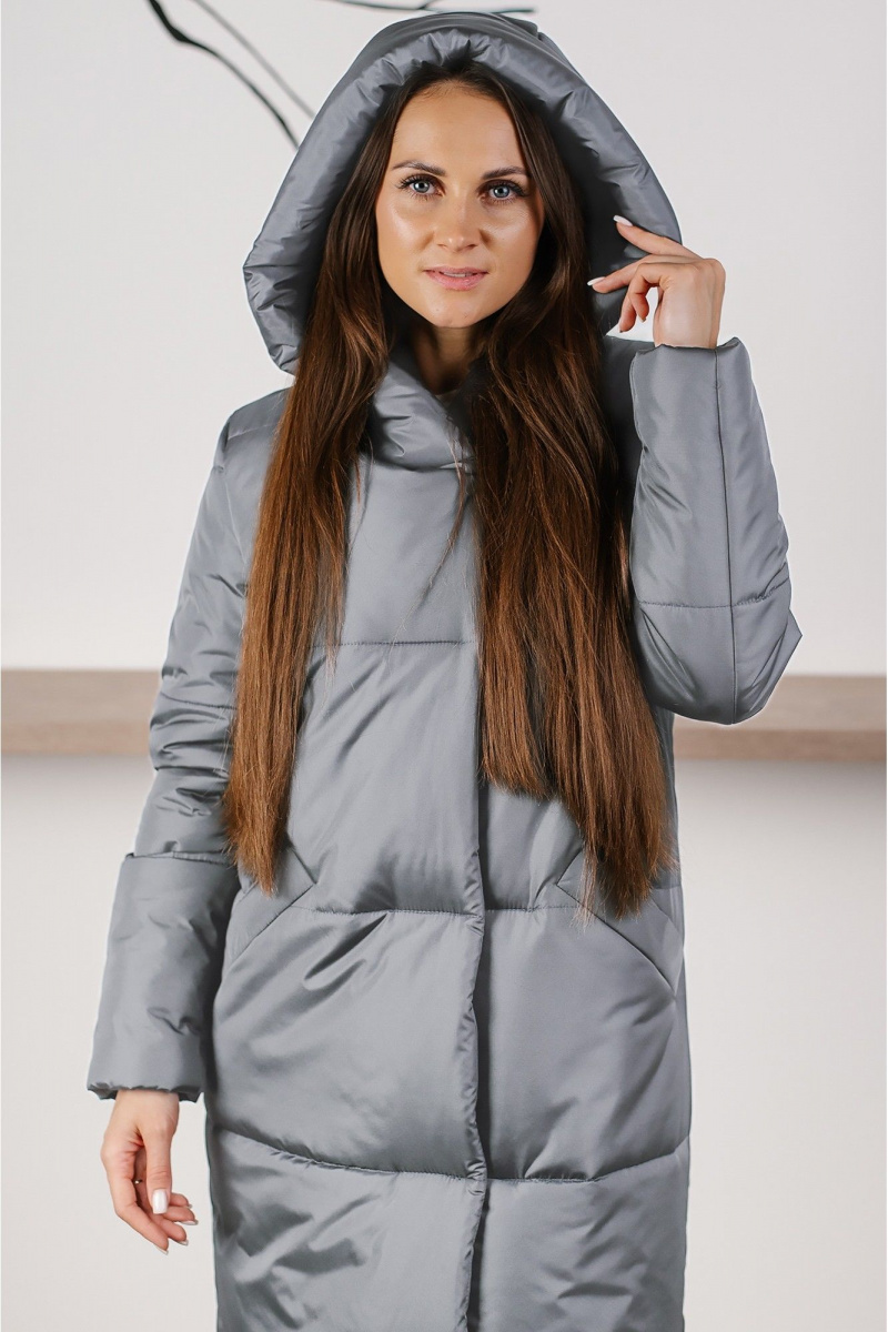 Женское пальто MONA STYLE FASHION&DESIGN 21082/1 серый
