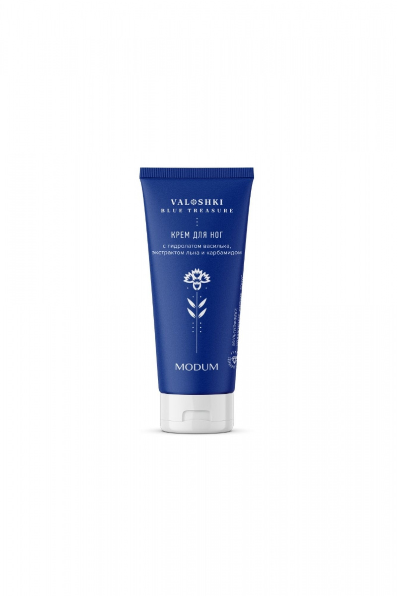 Для ног Modum VALOSHKI. BLUE TREASURE с гидролатом василька, экстрактом льна и карба