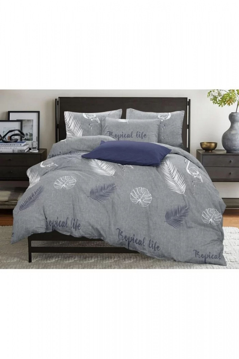 Комплекты СонМаркет Бязь Flamingo серый 1,5-а спальный