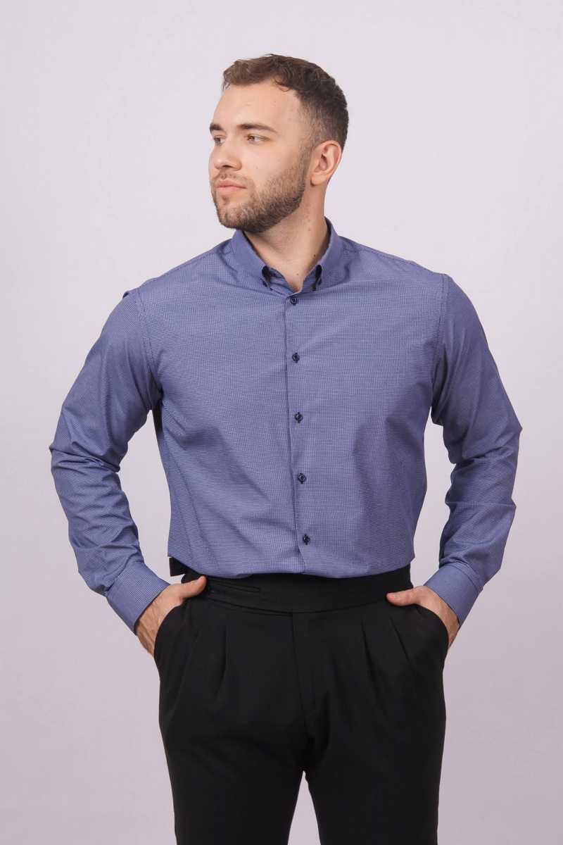 Рубашки с длинным рукавом Nadex 01-061912/420-24 темно-синий