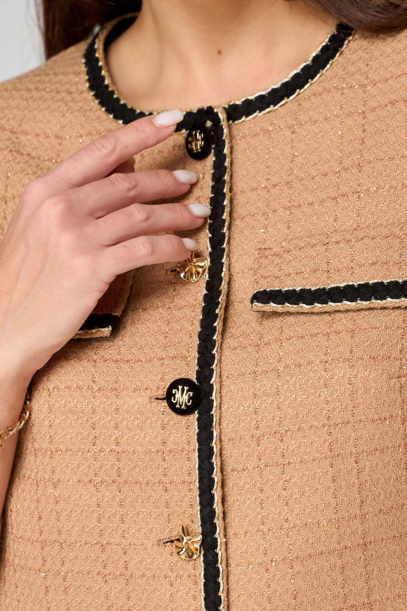 Юбочный комплект Мишель стиль 1237 бежево-черный