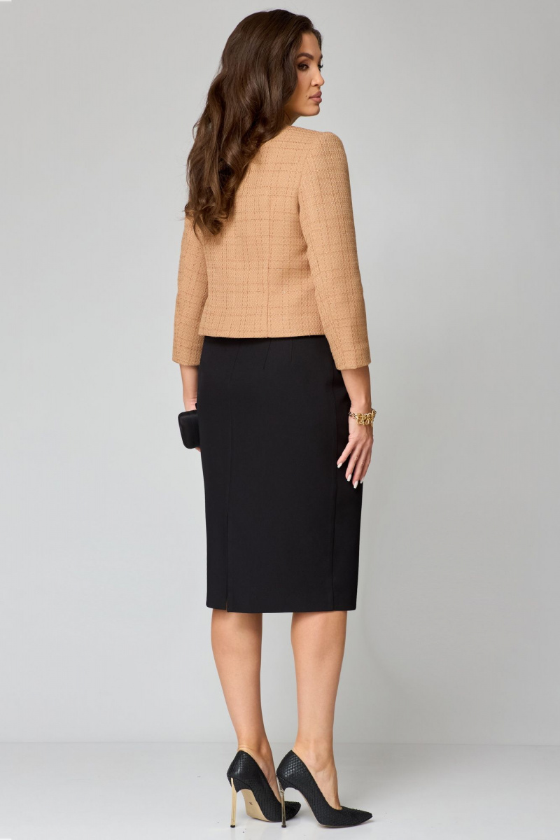 Юбочный комплект Мишель стиль 1237 бежево-черный